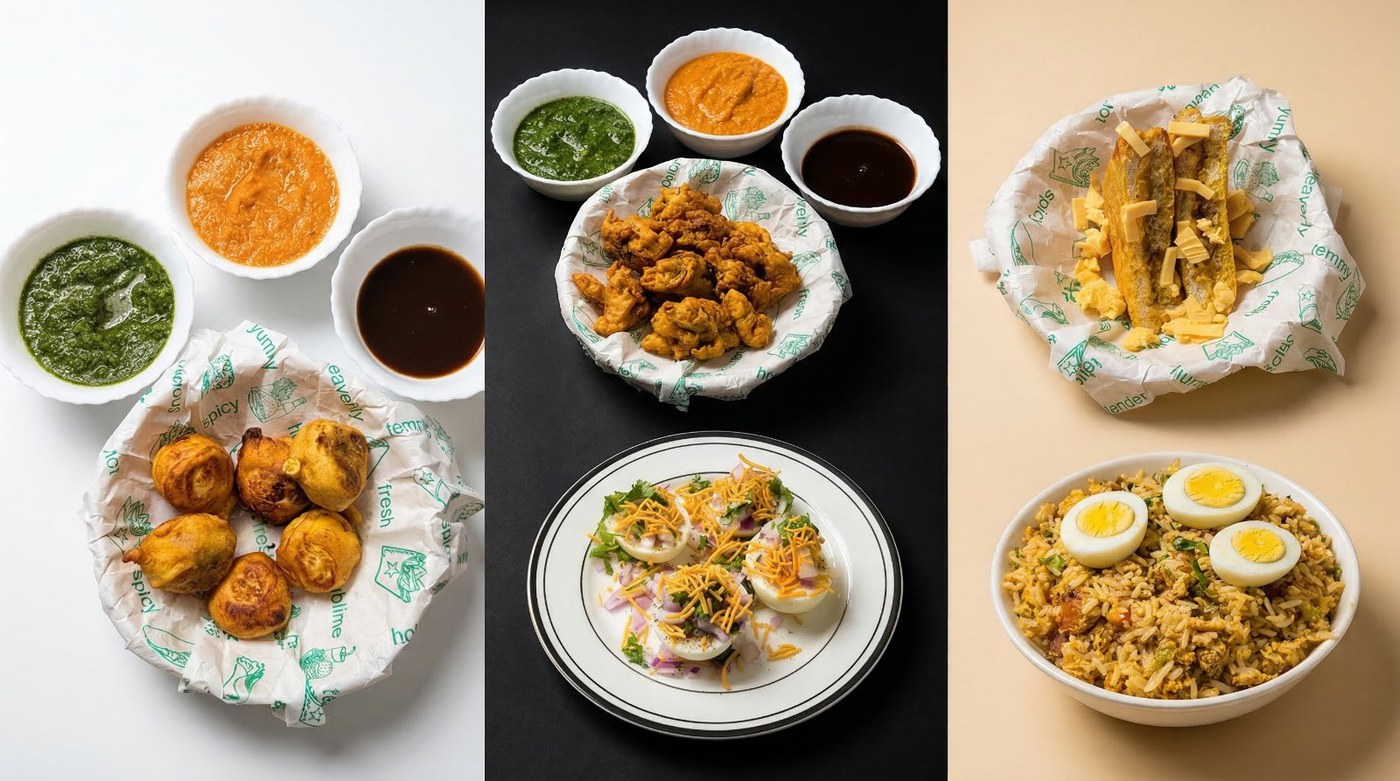 Snack and rice collage